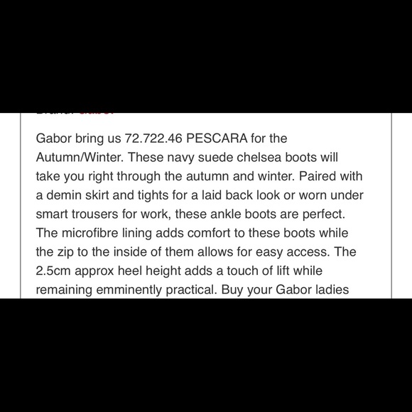 Gabor Chelsea Pescara Navy Blue Suede Boots Sz 5.5 - Picture 8 of 8